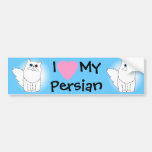 White Persian Cat w/ Odd Eyes Bumper Stickers