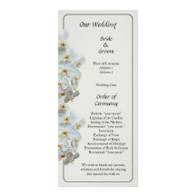 White Phalaenopsis Orchids Wedding Program Customized Rack Card