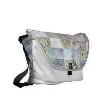 White Photo Quilt Collage Bag Courier Bag
