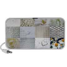 White photography collage iPhone speakers