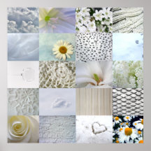 White photography collage print
