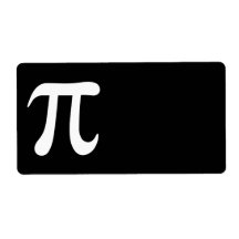 White pi symbol on black background personalized shipping label