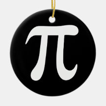 White pi symbol on black background ornaments