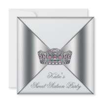 White Pink Tiara White Sweet 16 Party