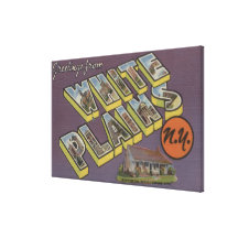 White Plains, New York - Large Letter Scenes Canvas Print