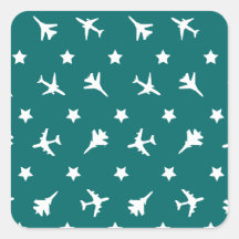 White Planes Background square sticker