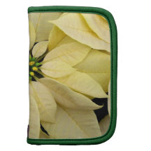 White Poinsettia Wallet Folio Planners