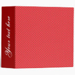 White polka dot on red background binders