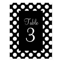 White Polka Dot Table Number Postcard postcards