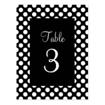White Polka Dot Table Number Postcard postcards