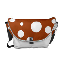 White Polka Dots on Chocolate Brown Courier Bags