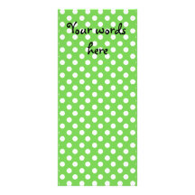 White polka dots on light green background customized rack card