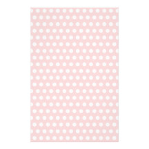 White Polka Dots on Pale Pink Stationery Paper