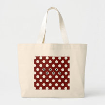 White Polka Dots on Red Background XXX OOO Canvas Bag