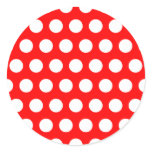 White Polka Dots Round Sticker