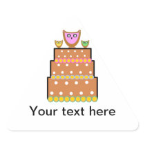 White polkadot owl cake triangle sticker
