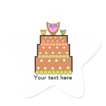 White polkadot owl cake star sticker