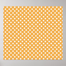 White polkadots on orange posters