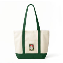 White Poodle Christmas Vintage Style Tote Bag
