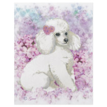 White Poodle in the Lilacs Art and Gifts