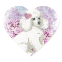 White Poodle in the Lilacs Art and Gifts