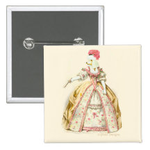 White Poodle Marie Antoinette French Fashion Pin