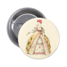 White Poodle Marie Antoinette French Fashion Pins