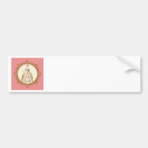 White Poodle Marie Antoinette Ornate Art Bumper Stickers