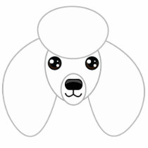 White Poodle Photo Sculpture Keychain