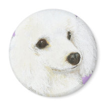 White Poodle Portrait Fridge Magnet