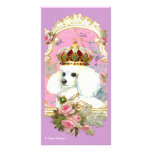 White Poodle Princess n Pink Roses Photo Card Template