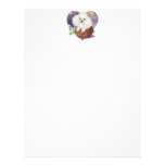 White Poodle Puppy n Heart Letterhead Stationery