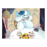 White Poodle Tea Party Cupcake Business Cards