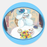 White Poodle Tea Party Sticker