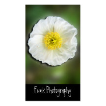 White Poppy Blur Business Card Template