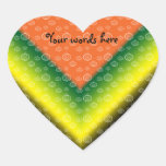 White pumpkin pattern on orange black green yellow sticker