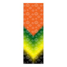 White pumpkin pattern on orange black yellow green business card