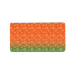 White pumpkin pattern on orange green fade address label