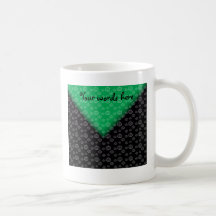 White pumpkins on green black fade coffee mug
