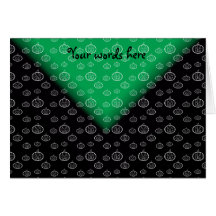 White pumpkins on green black fade greeting cards