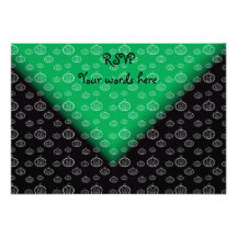 White pumpkins on green black fade invitations