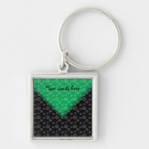 White pumpkins on green black fade key chains