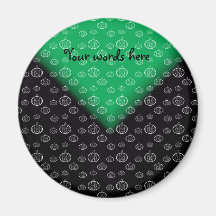 White pumpkins on green black fade magnets