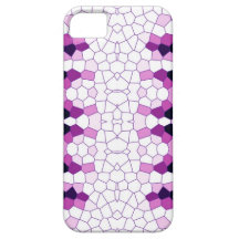 White & Purple Mosaic Pattern iPhone 5 Case