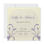 White purple with ornament design - engagement sho announcement