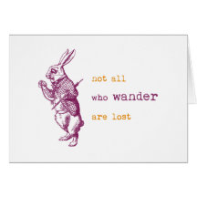 White Rabbit, Alice in Wonderland Card