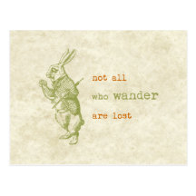 White Rabbit, Alice in Wonderland Postcards