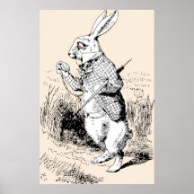 White Rabbit Alice In Wonderland Poster