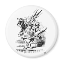 White Rabbit as Herald Refrigerator Magnets