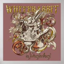 White Rabbit Carnivale Style (Gold Version) Print